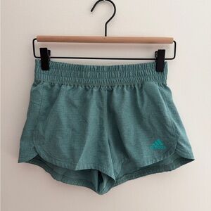 Adidas Pacer Woven Women's Teal Athletic Running Shorts